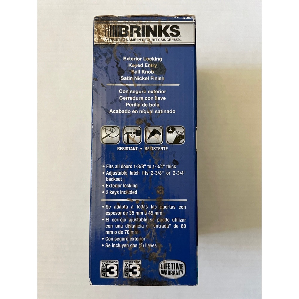 BRINKS High Security Keyed Entry Door Handle-Exterior Door-2107-109 Satin Nickel - Picture 5 of 7